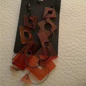 Geometric Red Statement Bracelet like new